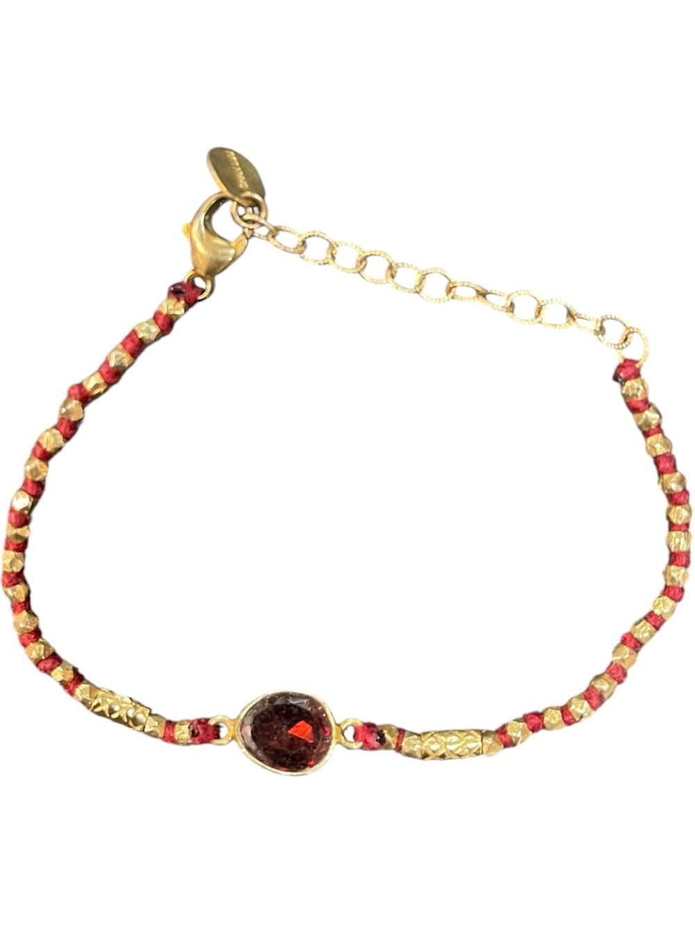 Chan Luu Fortuna Garnet Beaded Bracelet Red Gold